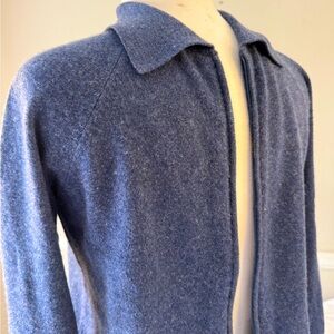 Valerie Stevens Men’s Full Zip, Polo Collar, Blue, Small
